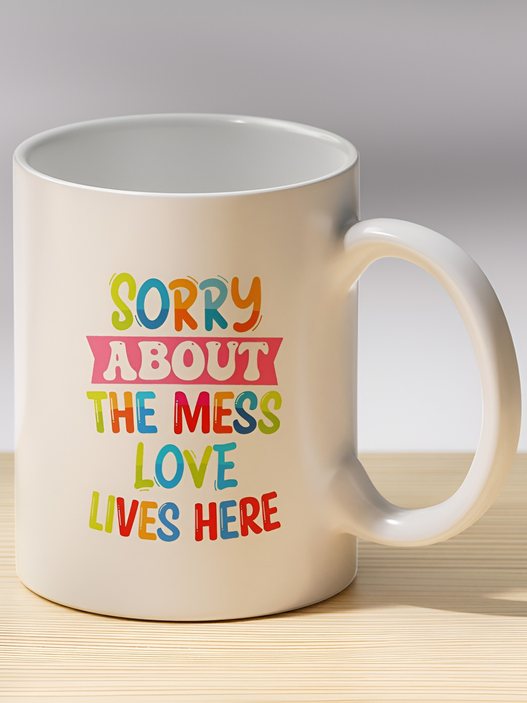 Gift4You Midas Multicoloured Typography Ceramic Handmade Cup-330ml