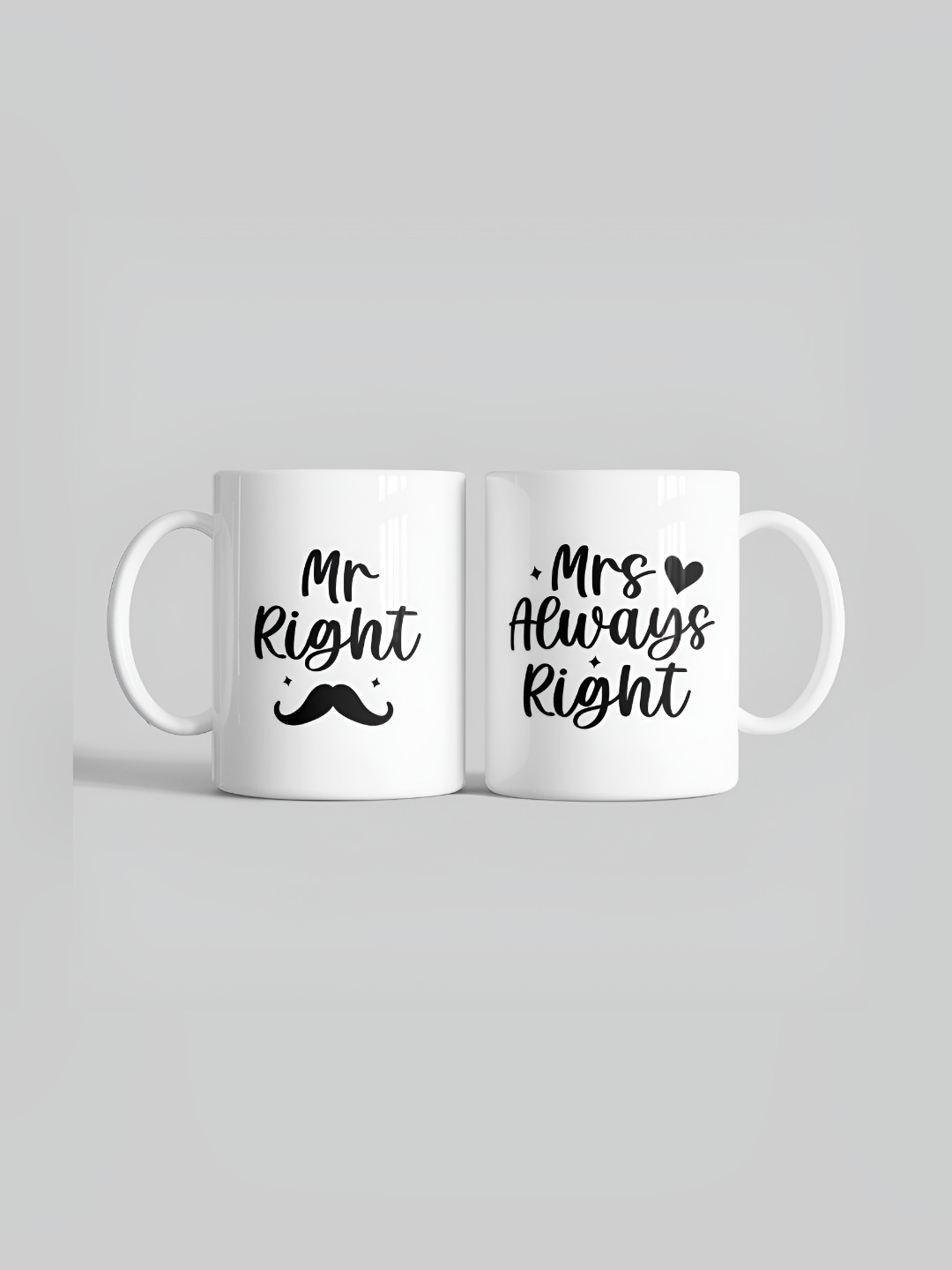 Gift4You Success Quote White Typography Ceramic Handmade 2 Piece Cups-325ml