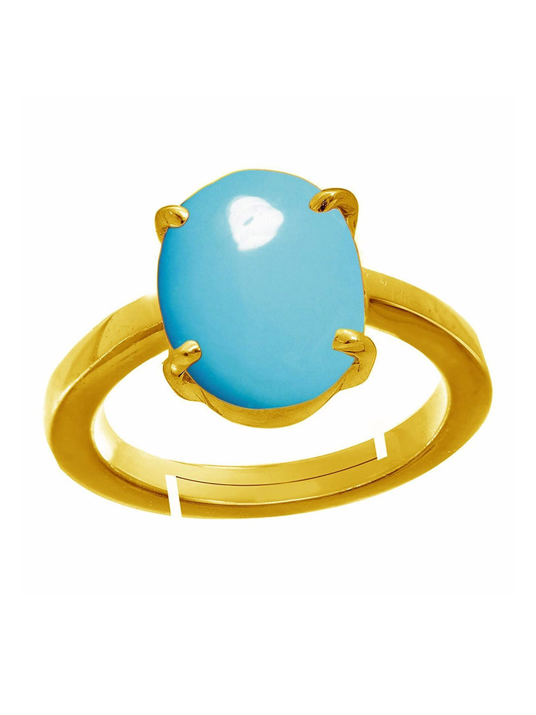 RRVGEM Unheated 4.00 Ratti Turquoise Firoza Gemstone Panchdhatu Ring