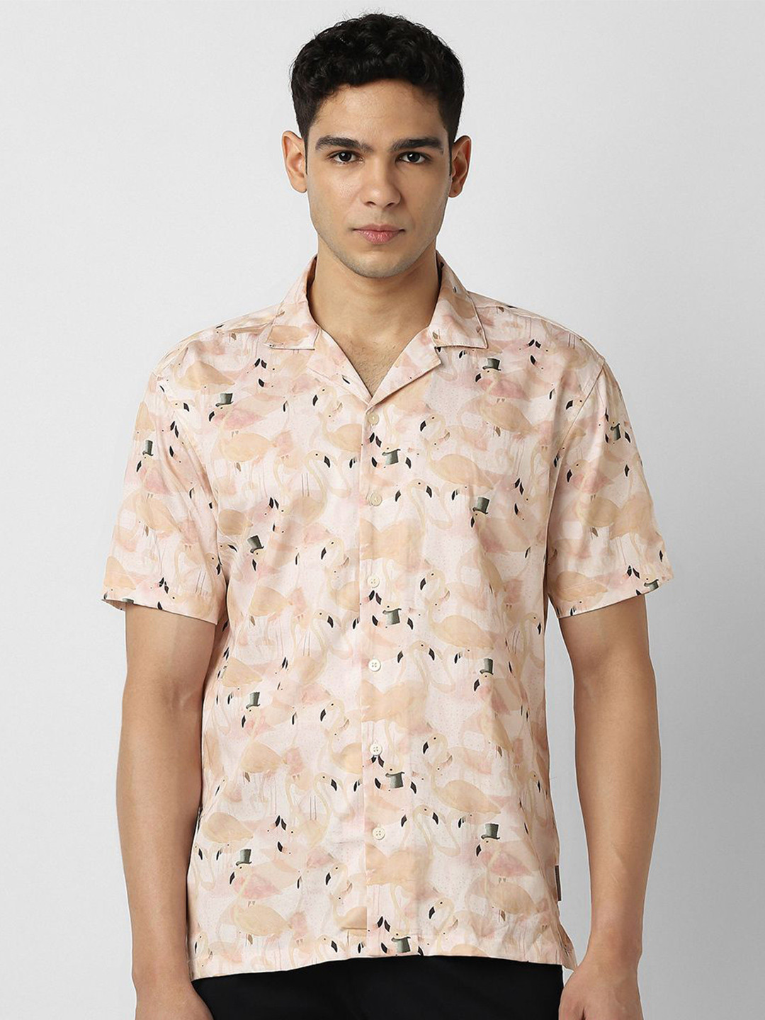 Van Heusen  Animal Graphic Printed Slim Fit Pure Cotton Shirt