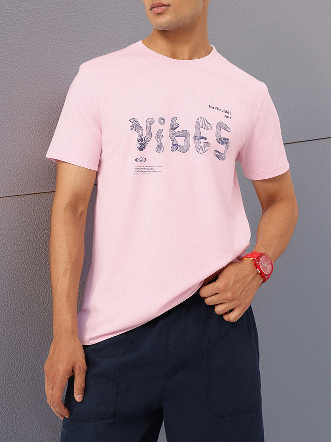 glitchez Typo Print Regular Fit T-shirt