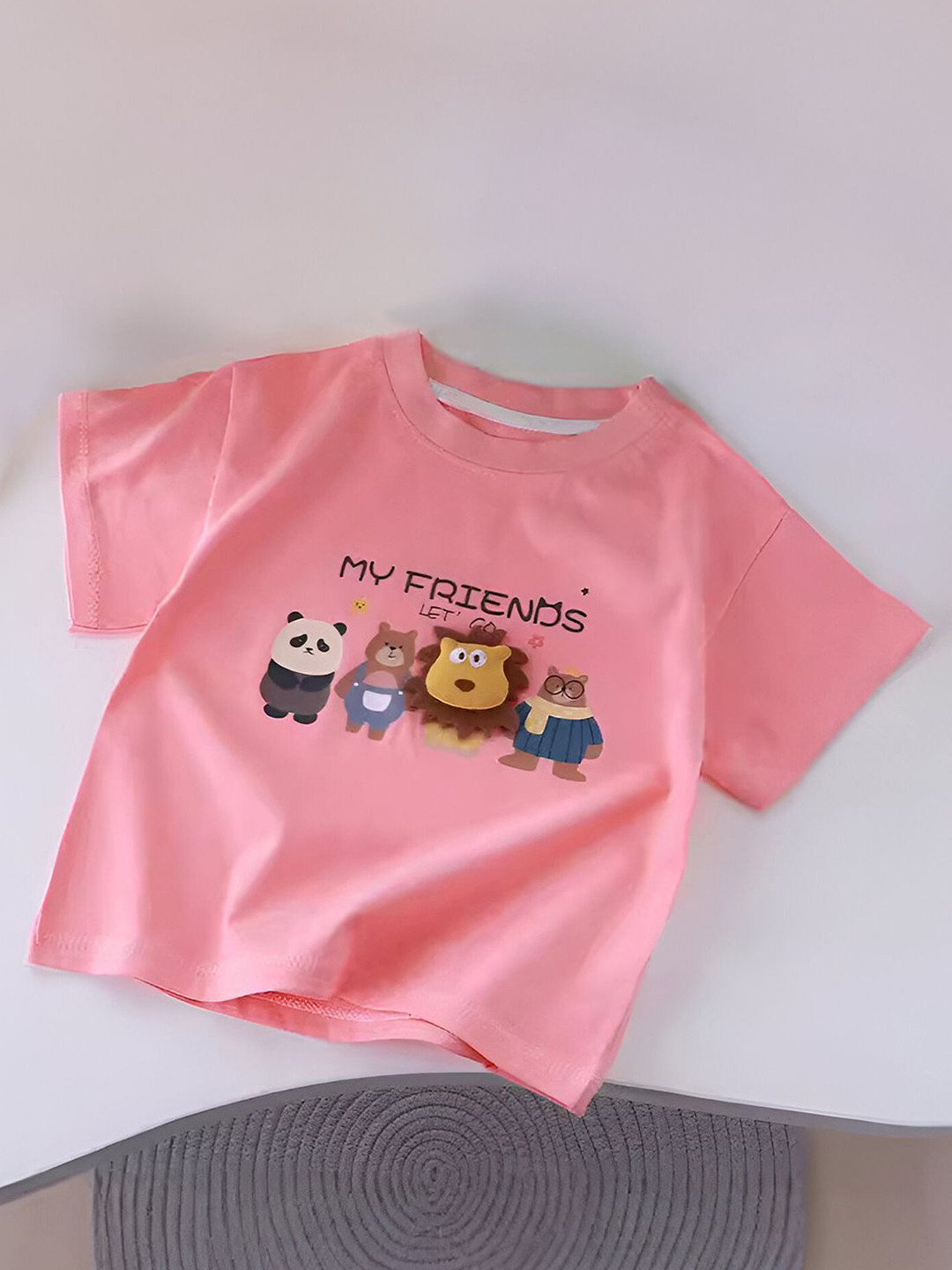 FOREVER FRIDAY Girls Graphic Printed Round Neck T-shirt
