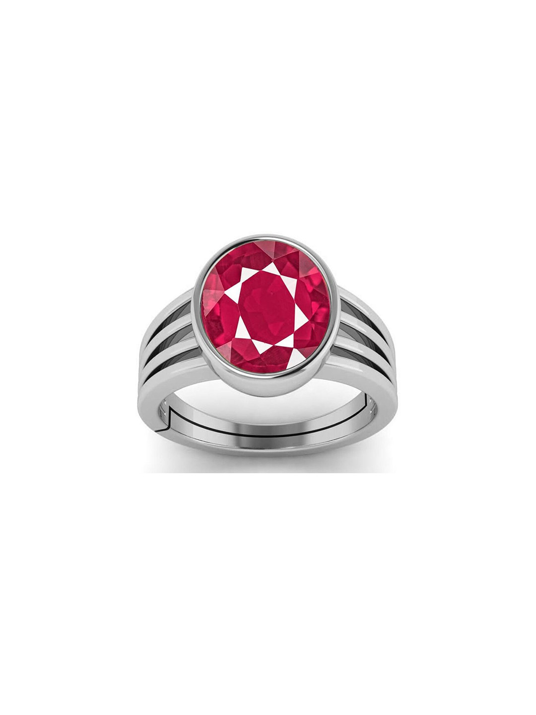 RRVGEM Ruby 9.25 Ratti Brass Ruby Ring