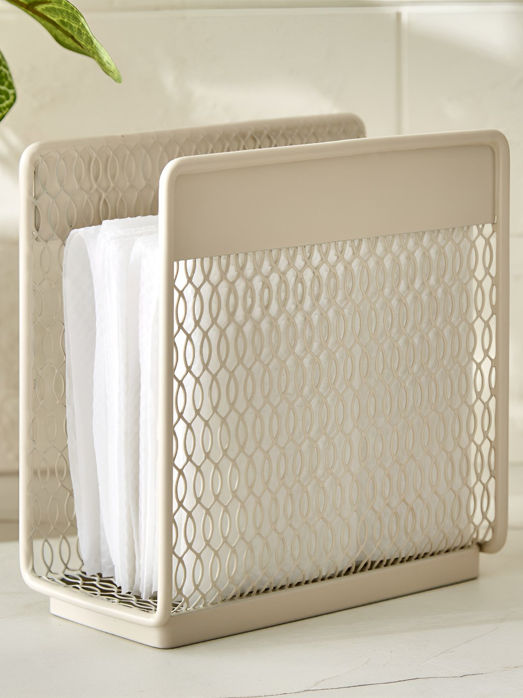 Home Centre Cream-Coloured Metal Tissue Holders