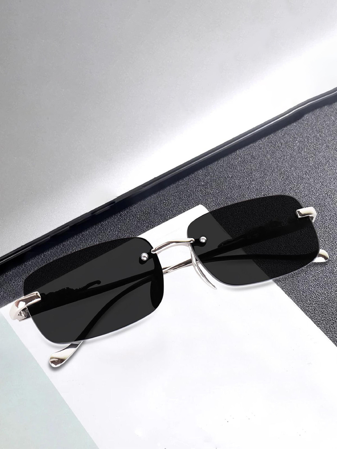 DEXENT COLLECTION Unisex UV Protected Lens Sunglasses Mc Stan Silver Black