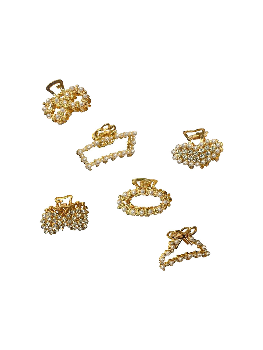 DENICRAAS Women Set of 6 Beaded Claw Clips
