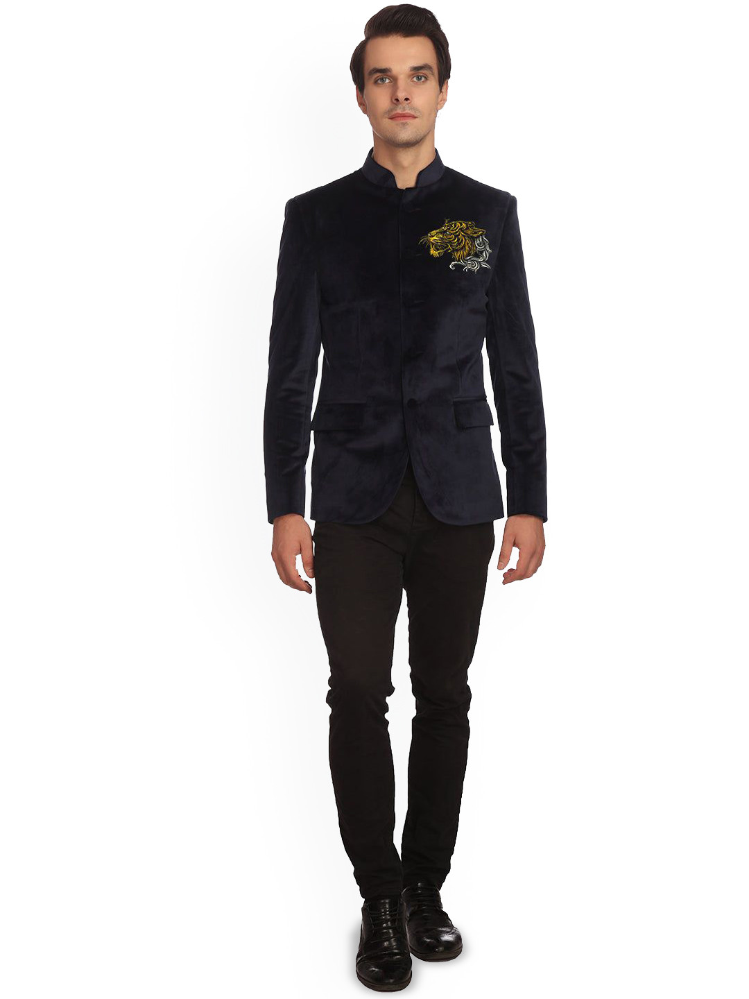 Wintage Embroidered Velvet Bandhgala Blazer