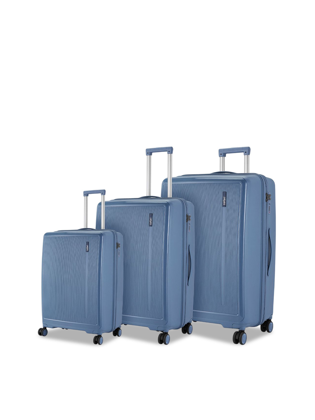 Safari Cooper Set Of 3 Textured Water-Resistant Hard-Sided Trolley Bags