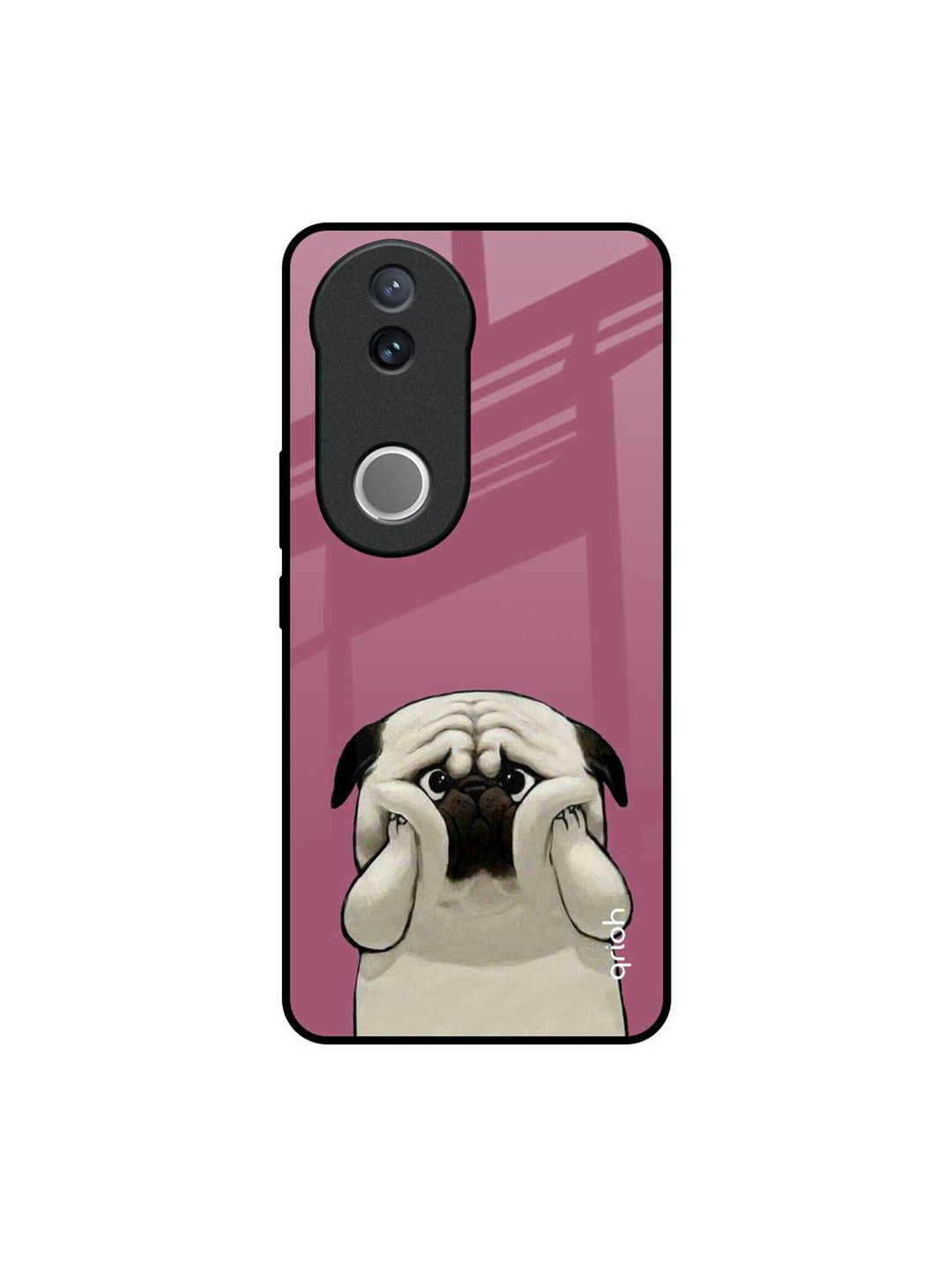 QRIOH Funny Pug Face Printed Vivo V50e 5G Impact Resistant Back Case