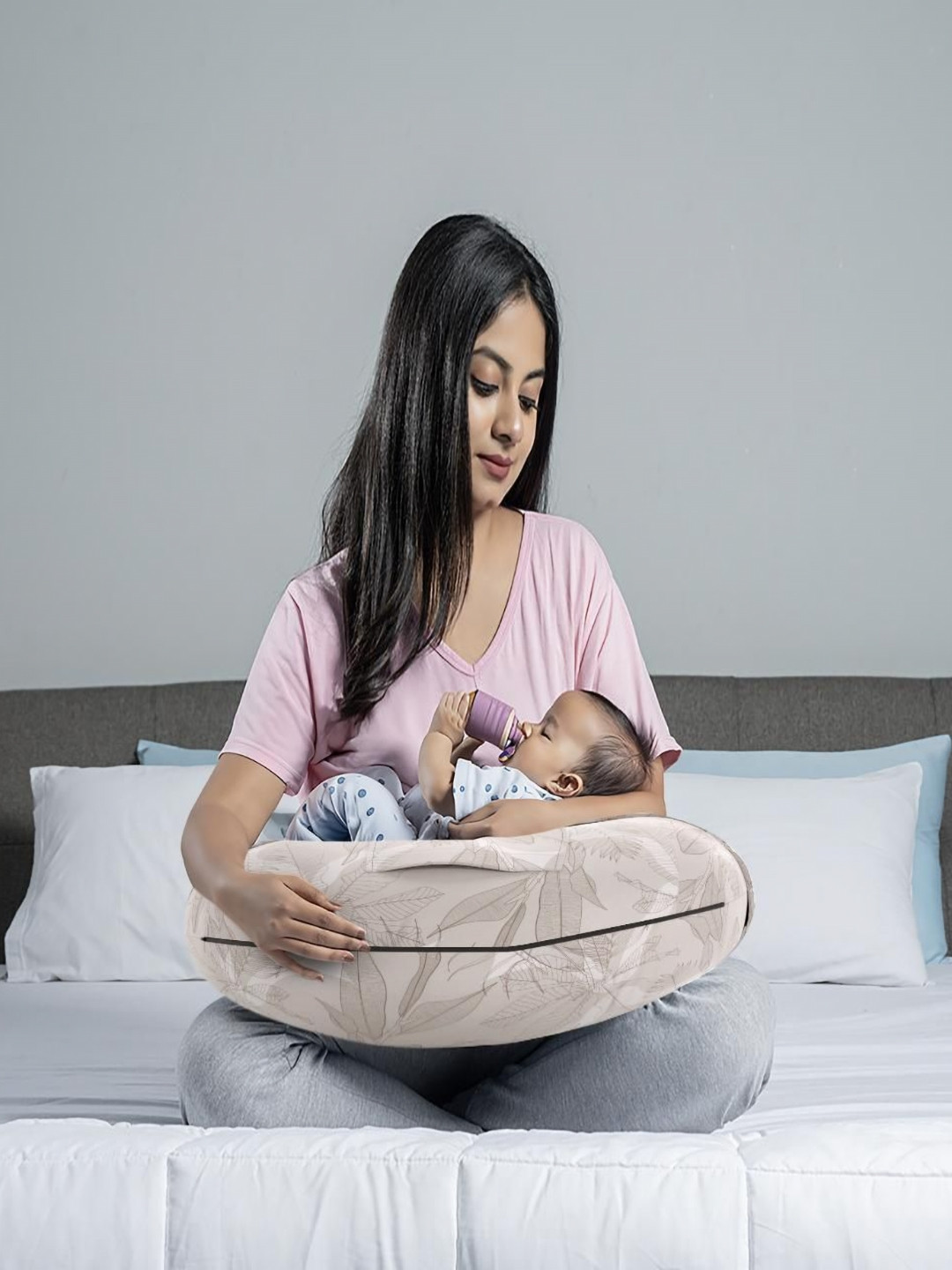 wakefit Beige Fibre Filled Cotton Baby Pillow