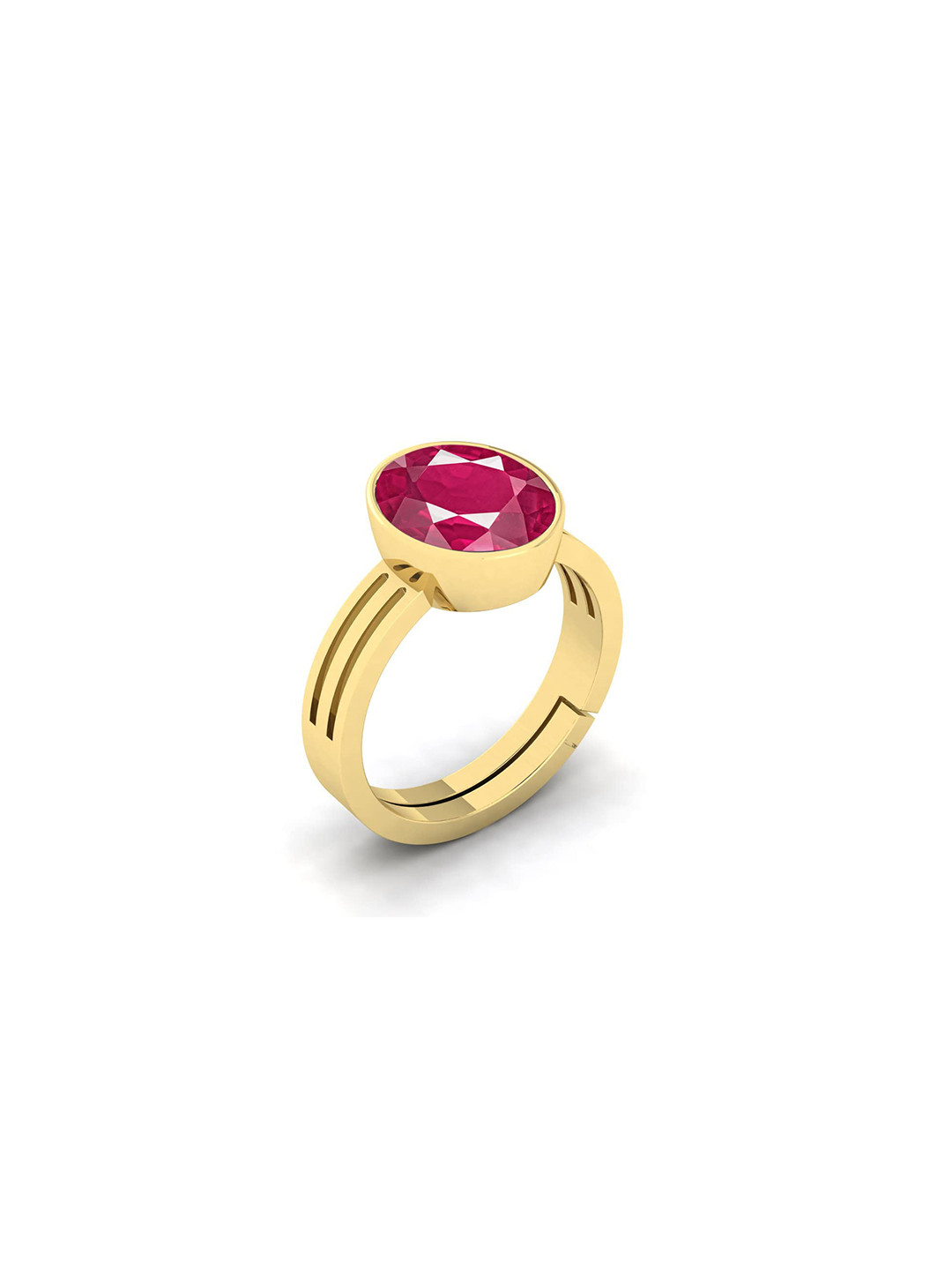 RRVGEM Ruby 6.25 KT Manik Adjustable Gold Finger Ring