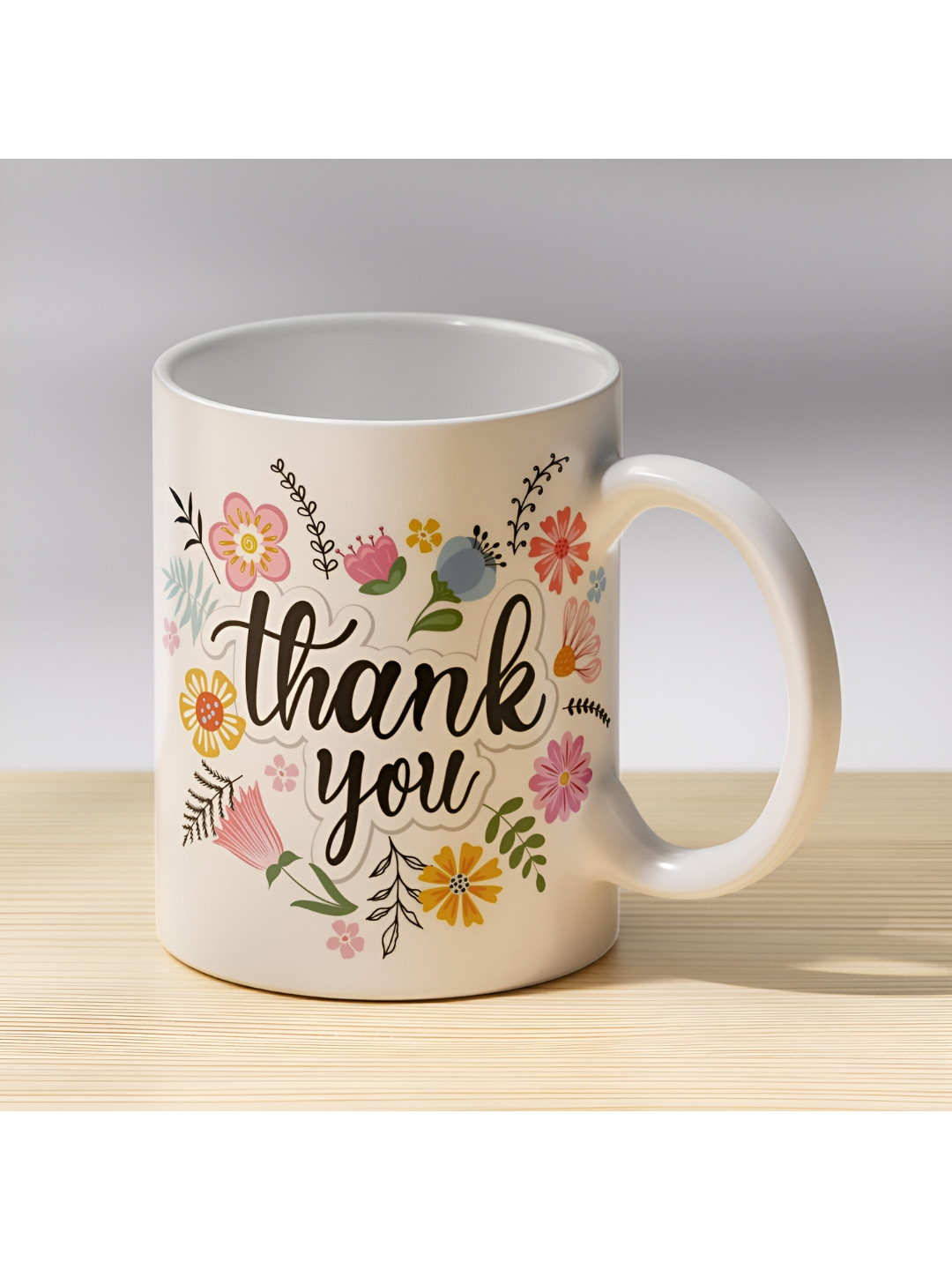 Gift4You Christmas White Typography Ceramic Handmade Mug-325ml