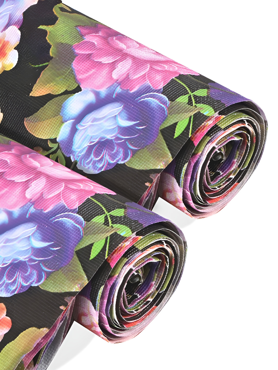 Aura 2 Pcs Black PVC Kitchen Shelf Liner 10 Meter Cupboard Mats Roll