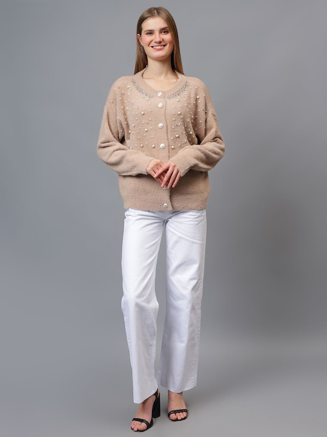 Fashion Gaiia Women Embroidered Cardigan Sweaters