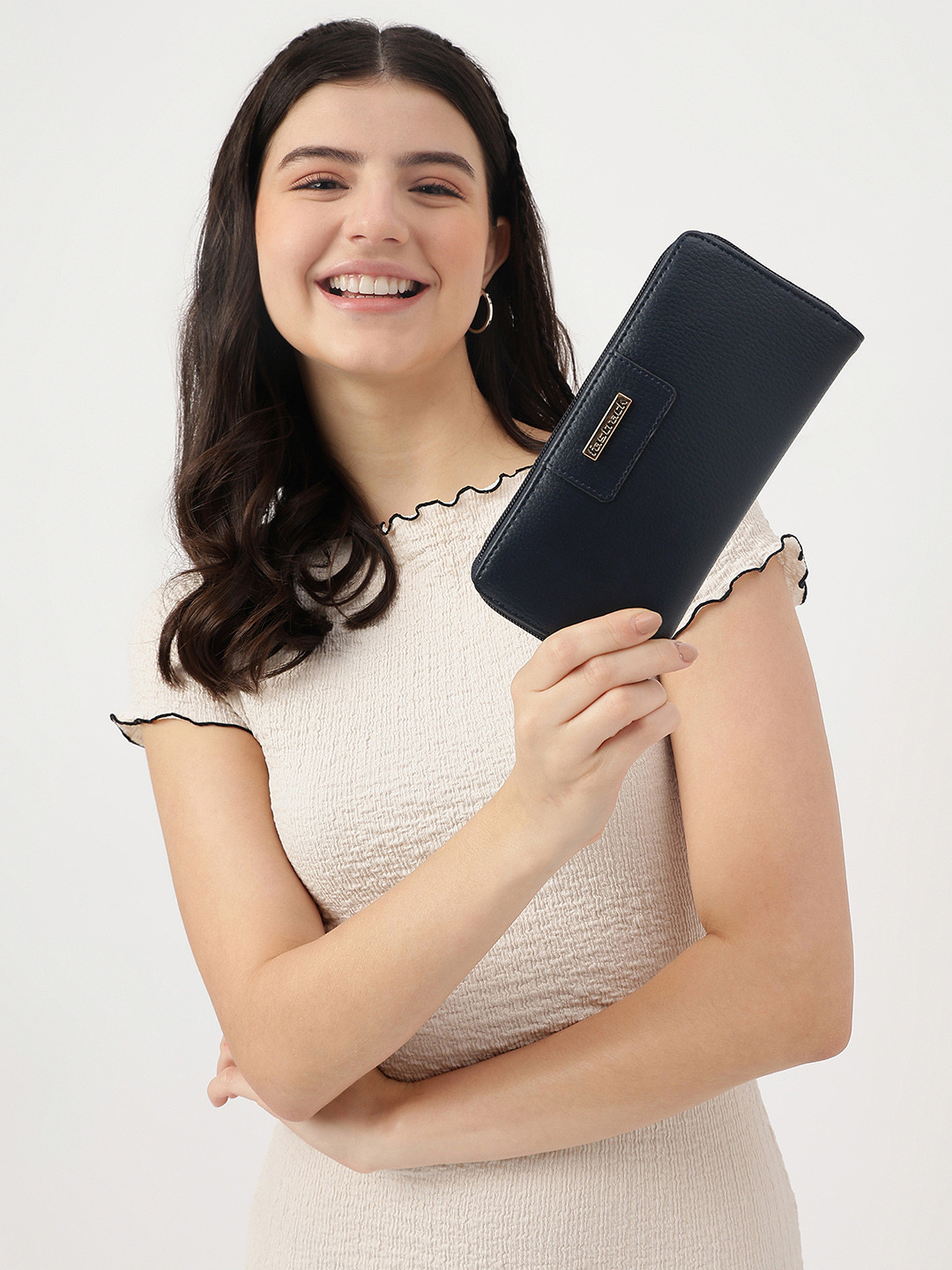 Fastrack Women Solid Zip Around Wallet with Multiple Card Holders