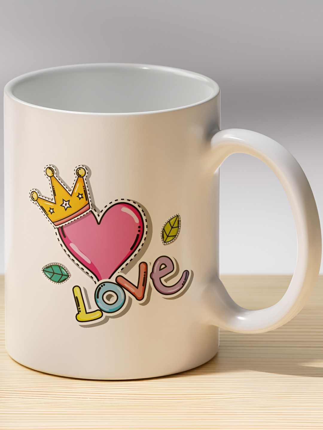 Gift4You Apex White Typography Ceramic Handmade Mug-325ml