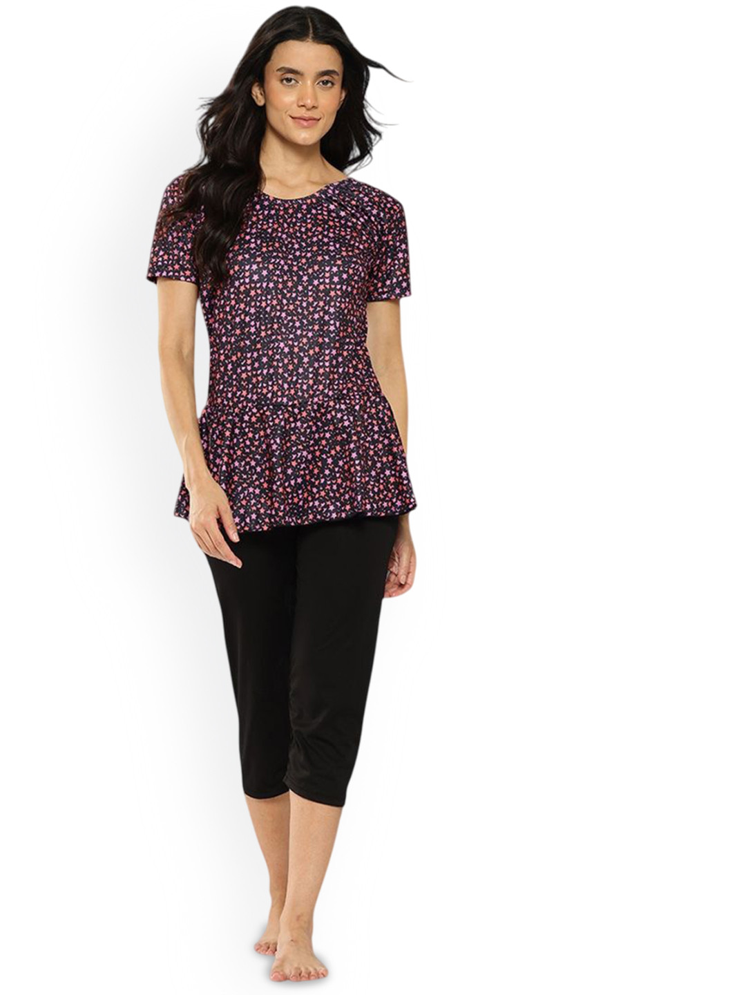 Aarika Star Printed Swim Suit With Goggle