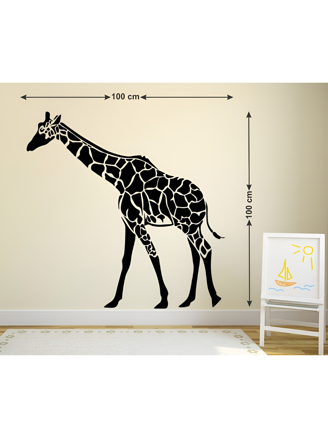 LANSTICK Black Printed Giraffe Wall Sticker