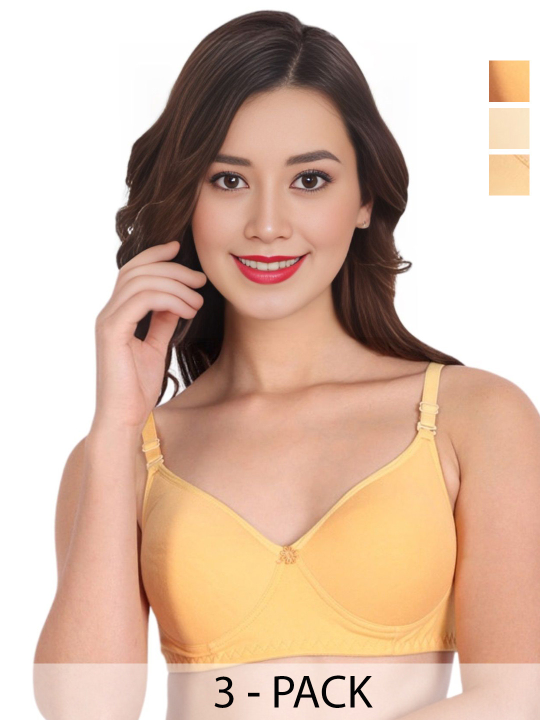 Liigne Pack Of 3 Full Coverage Non Padded Everyday Bra