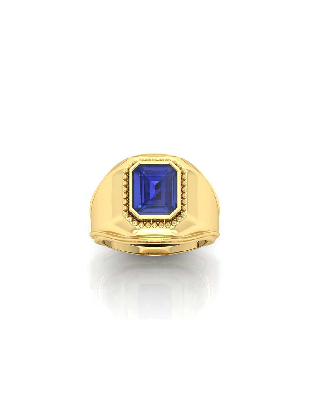 RRVGEM 11.25 Ratti Blue Shappire Gemstone Studded Adjustable Finger Ring