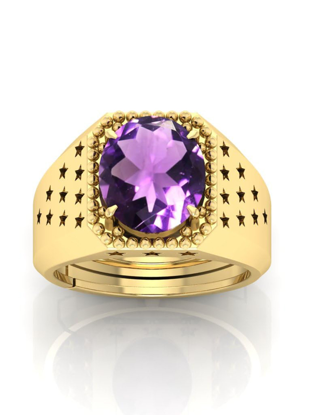 RRVGEM 13.00 Ratti Panchdhatu Amethyst Ring