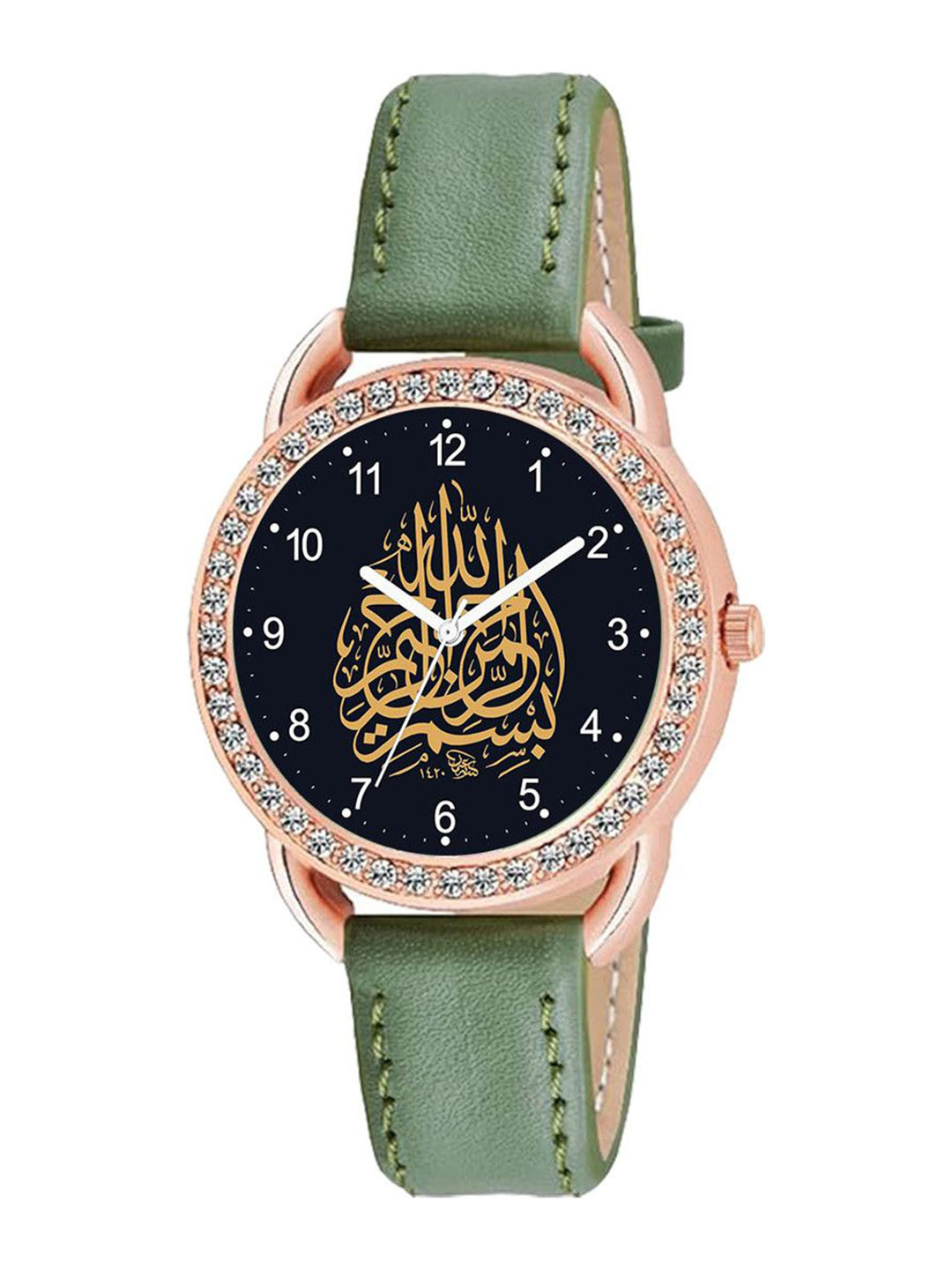 Gopal Shopcart Unisex Embellished Dial Analogue Watch C23RG-Islamic-NUM02-Green-L_SH