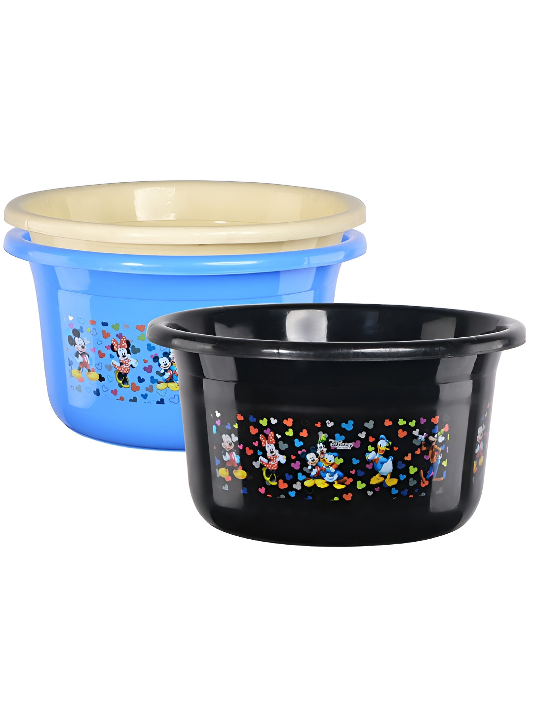 Aura 3 Pieces Blue & Black Disney Printed Bath Tub 25L