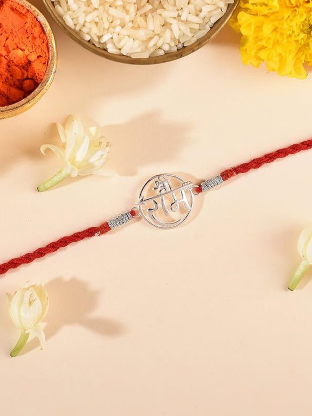 ROOVI 925 Sterling Silver Shree Ram Thread Rakhi