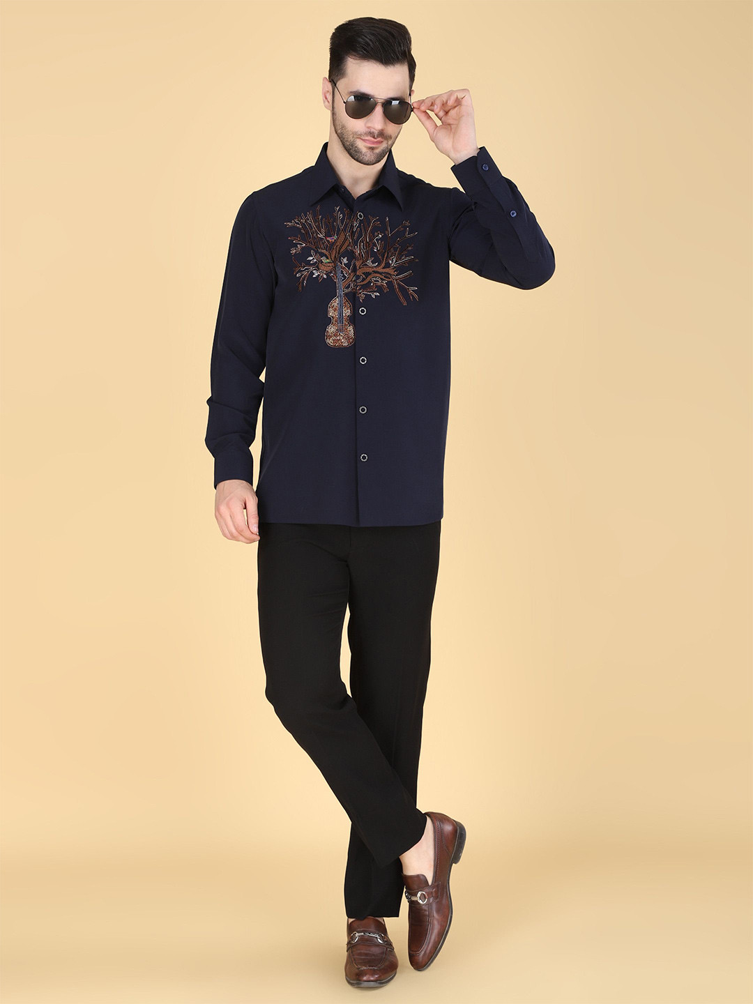 Denis Parkar Men Solid Spread Collar Party Shirt