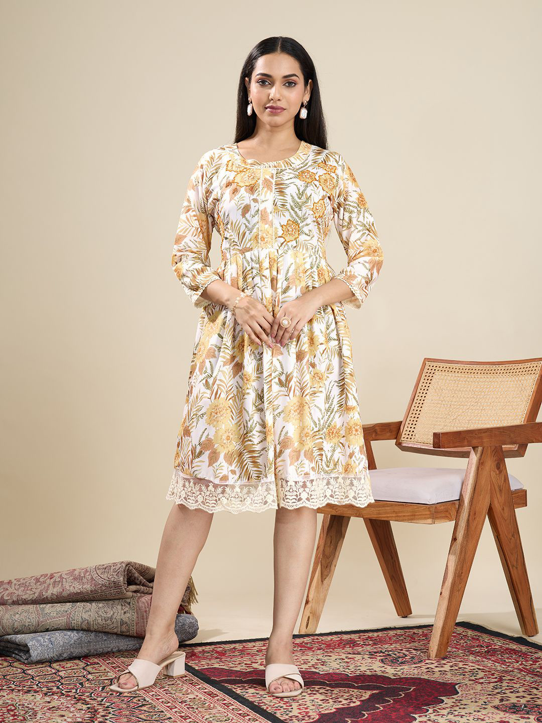 Rekha Maniyar Floral Print Fit & Flare Dress