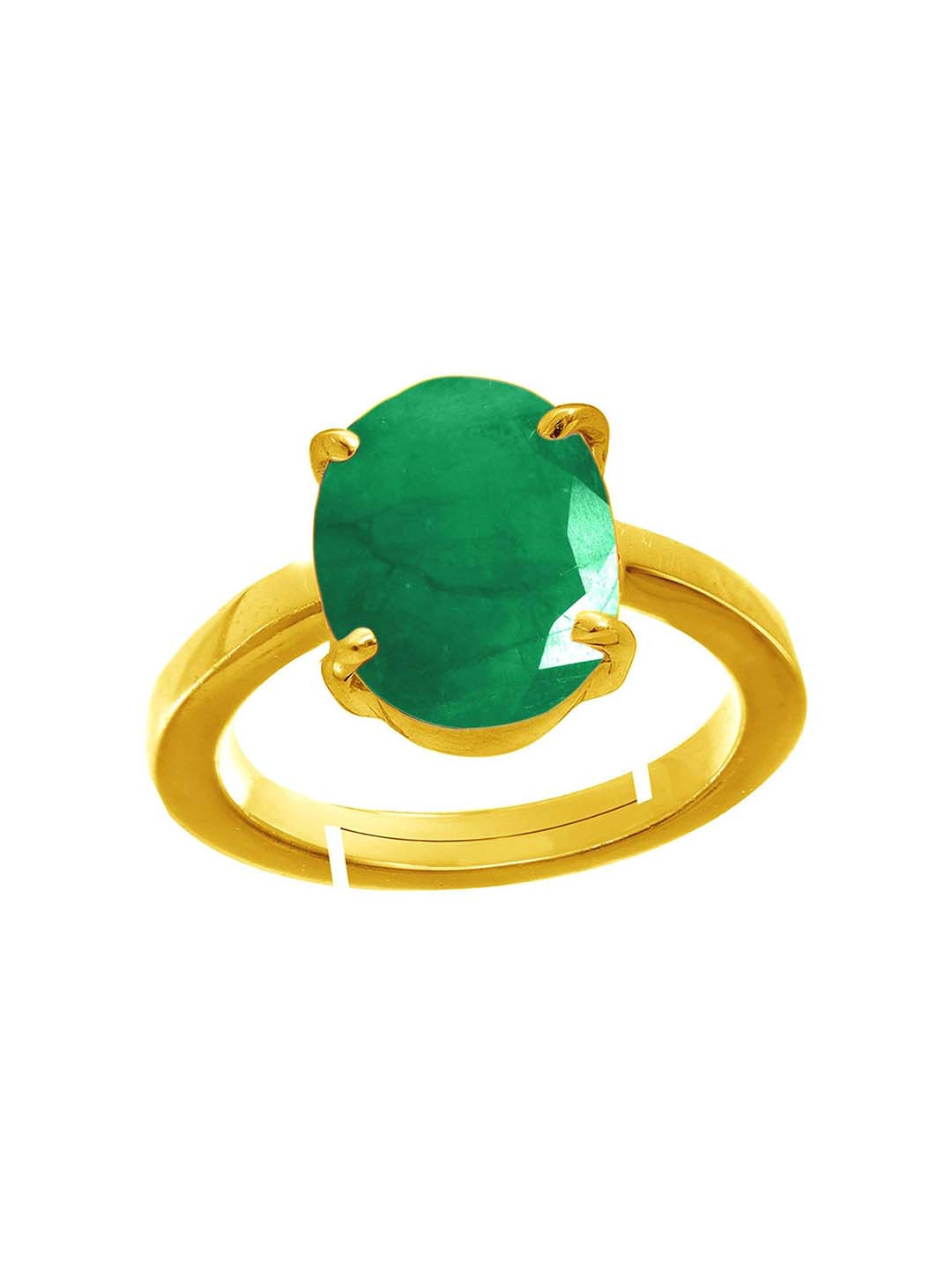 RRVGEM Panna Stone Gold Plated Finger Ring