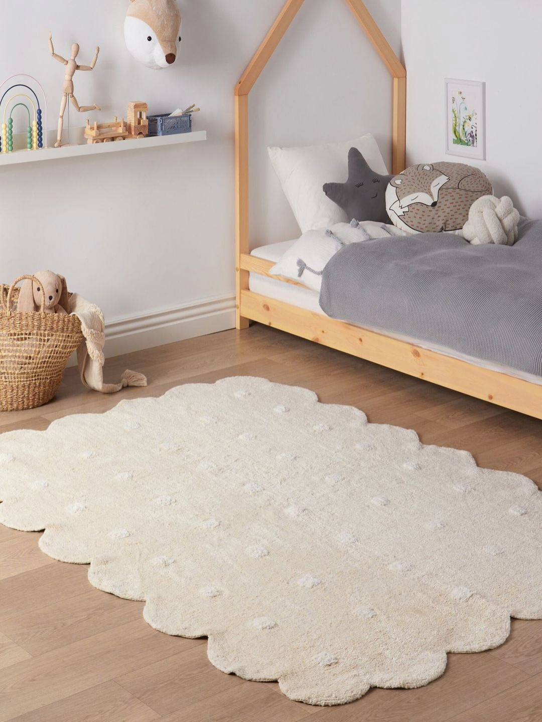 THEGASBH Solid Hand-Tufted Cotton Carpet
