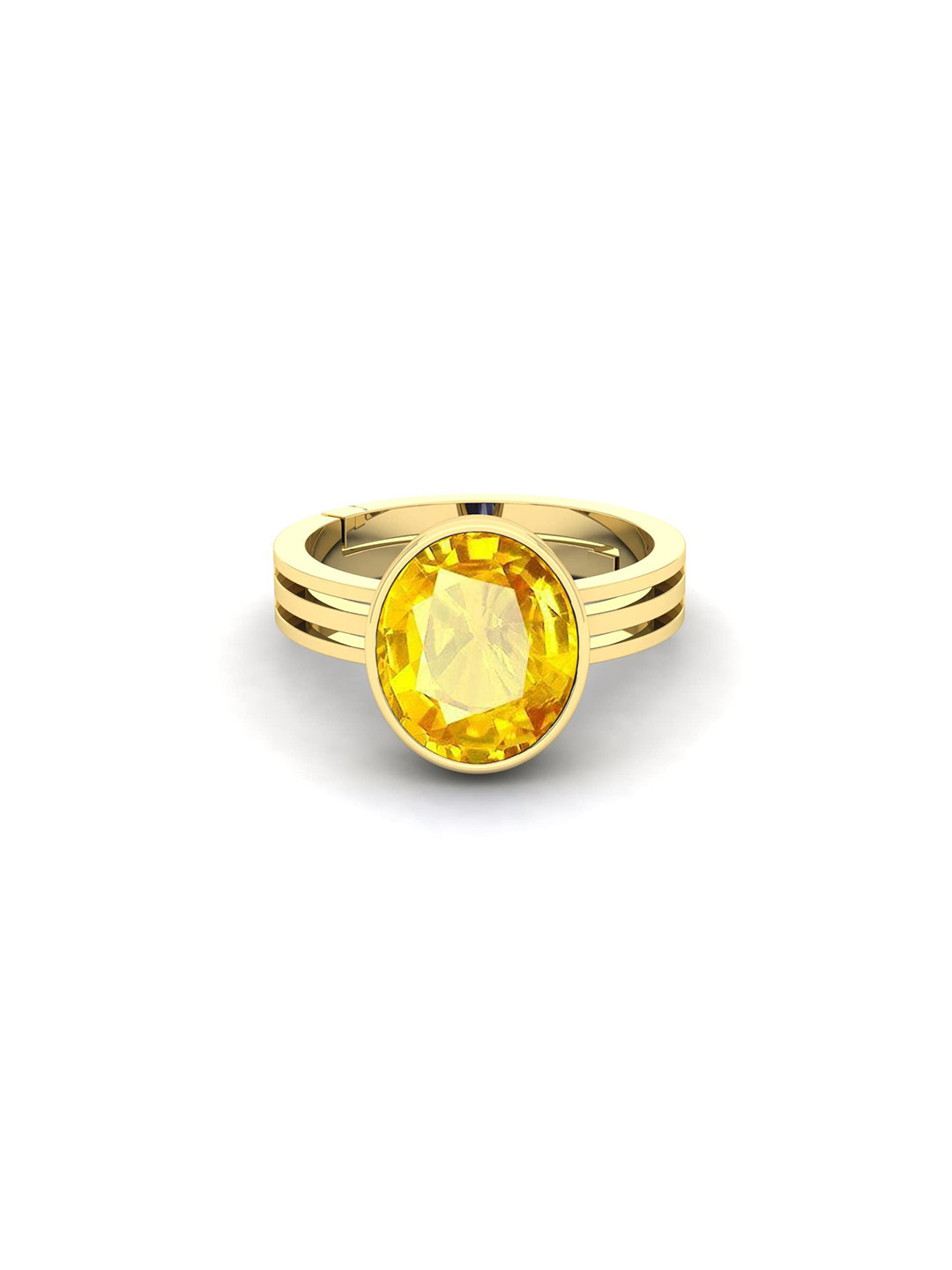 RRVGEM Yellow Sapphire Pukhraj Gem Ring