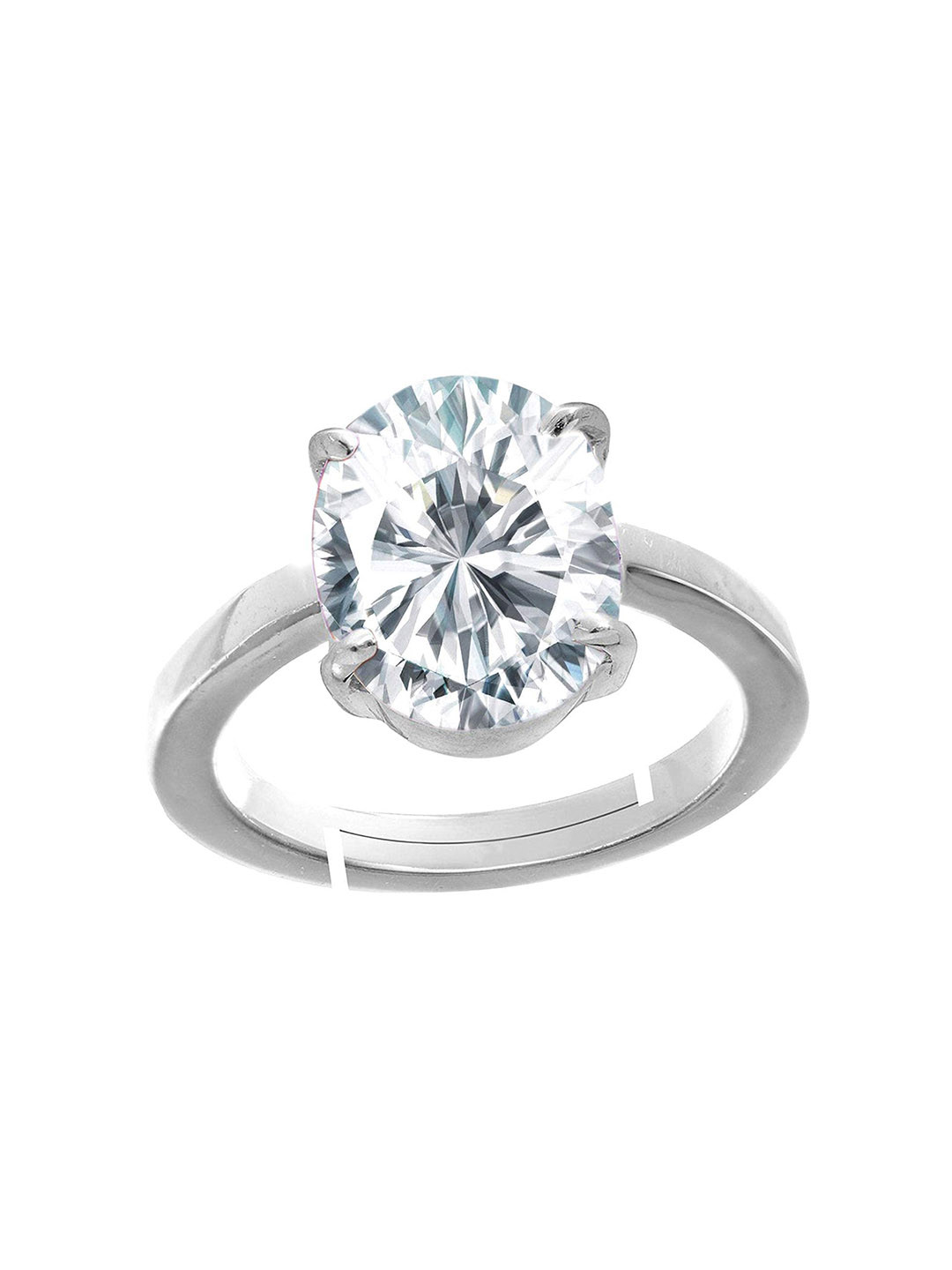 RRVGEM 9.40 Ratti Round Shape Cubic White Zircon American Diamond Ring