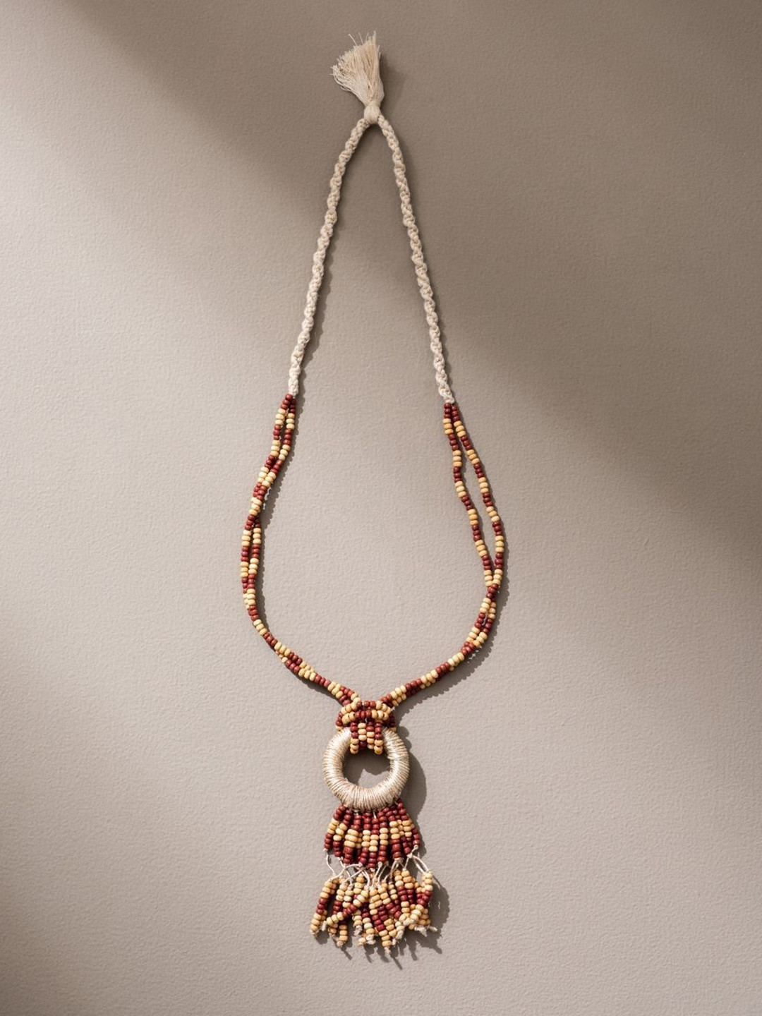 WHE Wooden Beads and Glass Beads Necklace