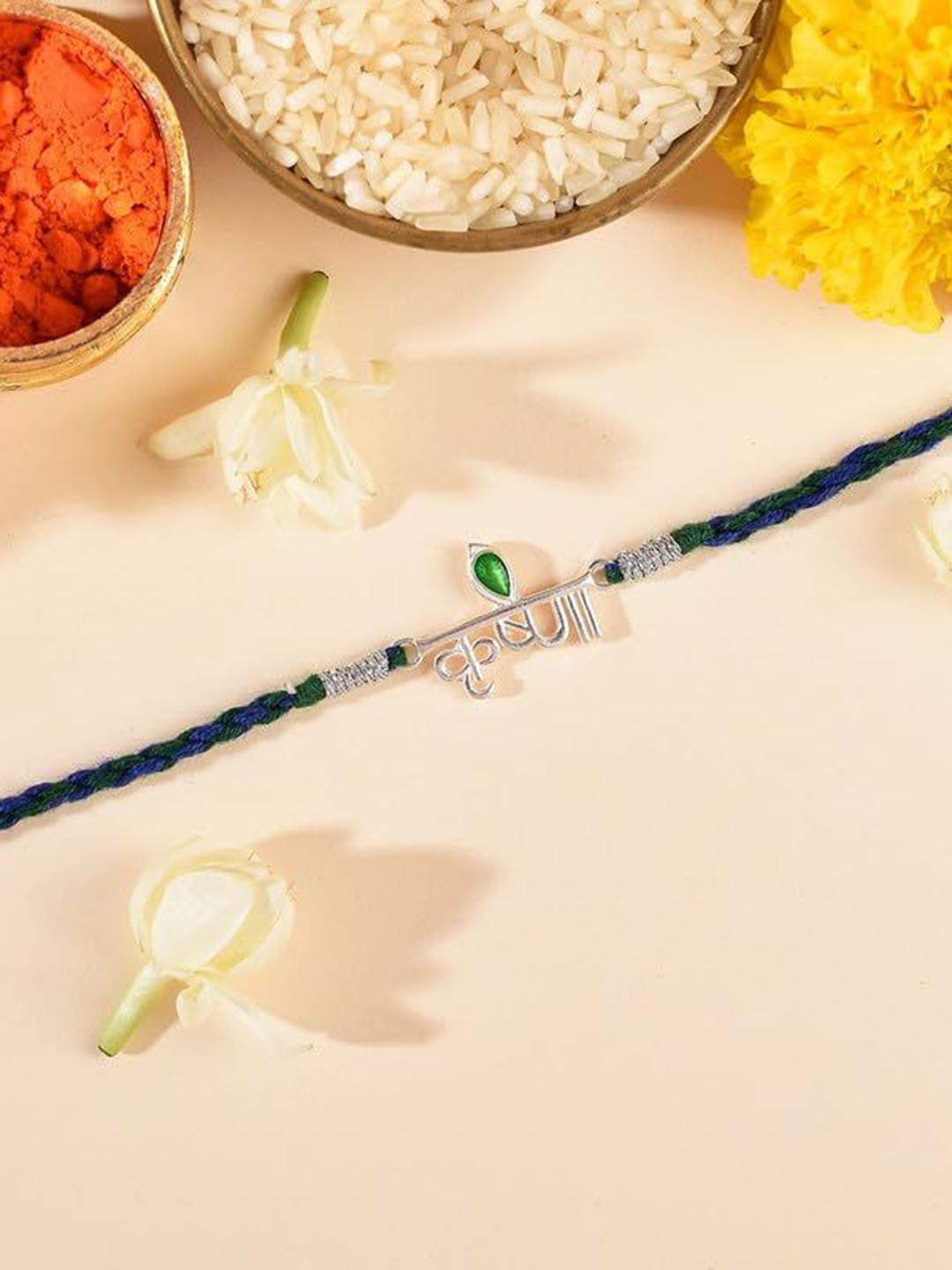 ROOVI 925 Sterling Silver Krishna Rakhi for Brother