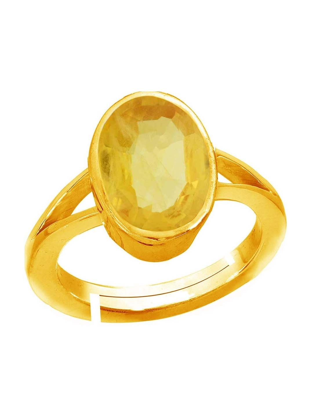 Brass Sapphire Gold Plated Ring