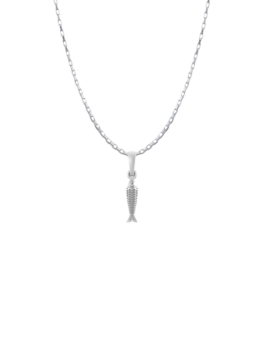 AKSHAT SAPPHIRE Men 925 Sterling Silver Fish Pendant With Box Chain