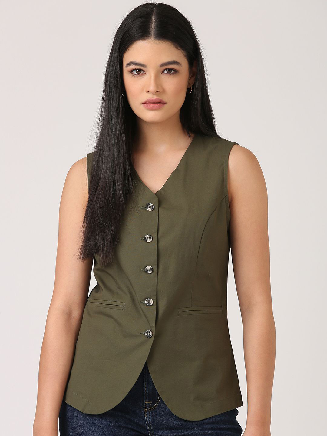 Jolene.club V-Neck Cotton Waistcoat Top