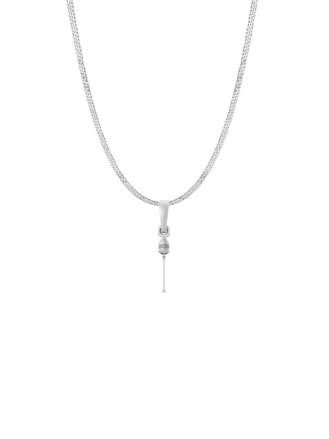 AKSHAT SAPPHIRE 92.5 Silver Vel Pandel Pendant With Chain