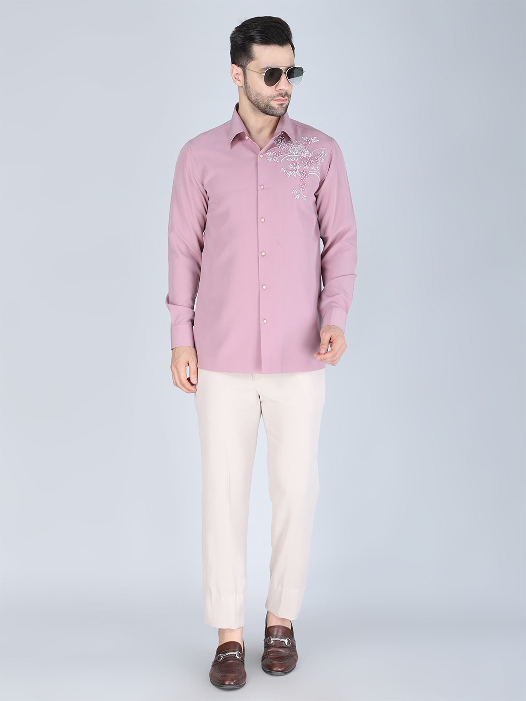 Denis Parkar Custom Ebroidered Spread Collar Shirt