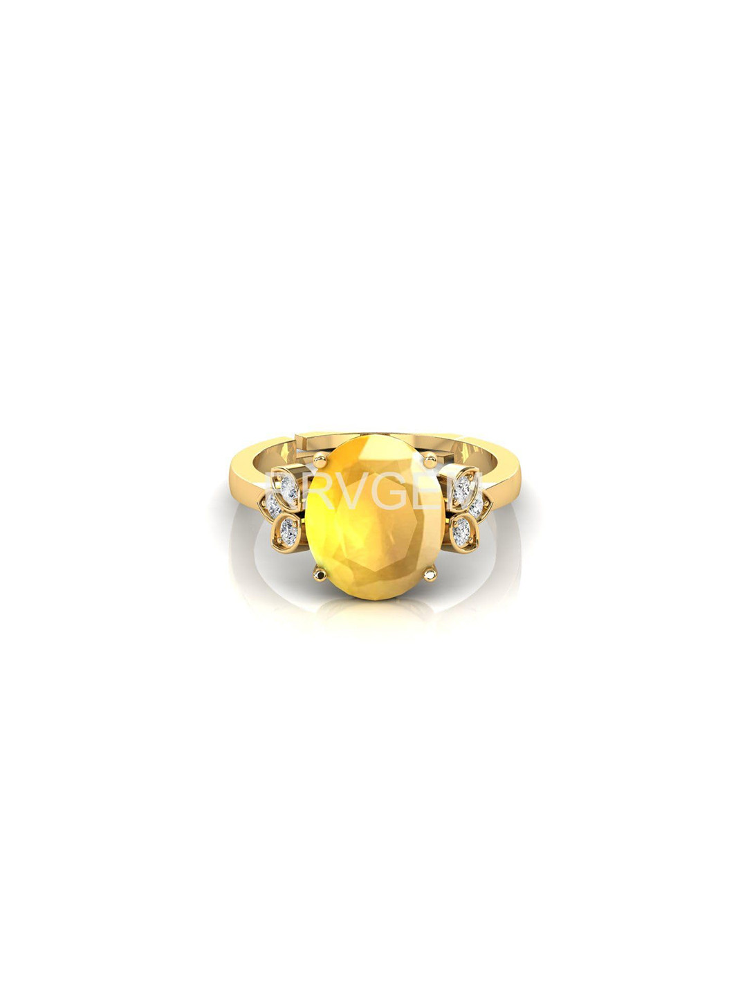 RRVGEM Yellow Sapphire 8.00 KT 8.30 KT Unheated Untreated Pukhraj Ring