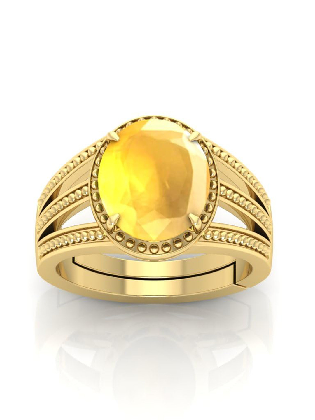 RRVGEM 7.25 KT Yellow Sapphire Stone Unheated Untreated Ring