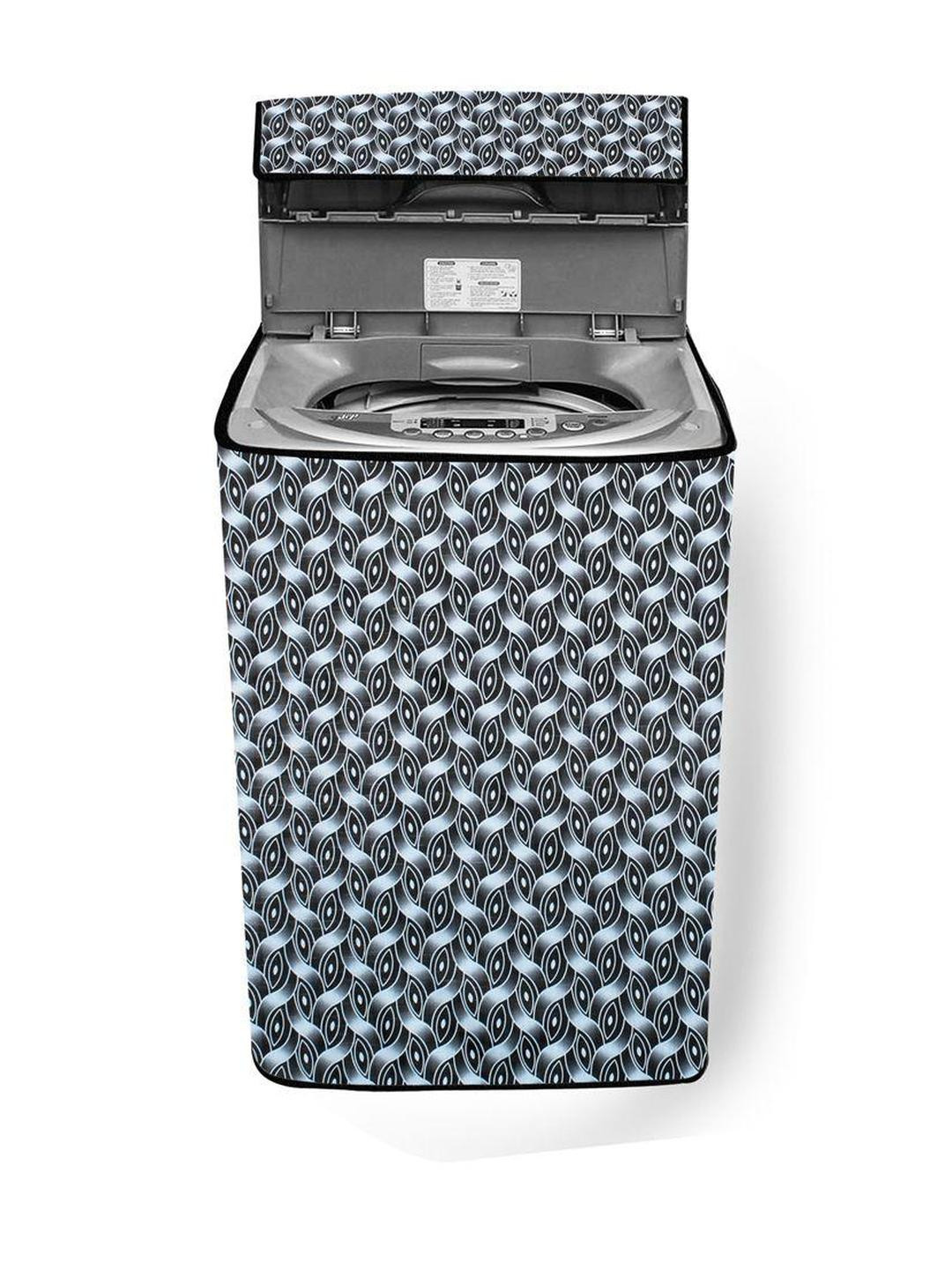 The Furnishing Tree Grey PVC Printed Washing Machine Cover