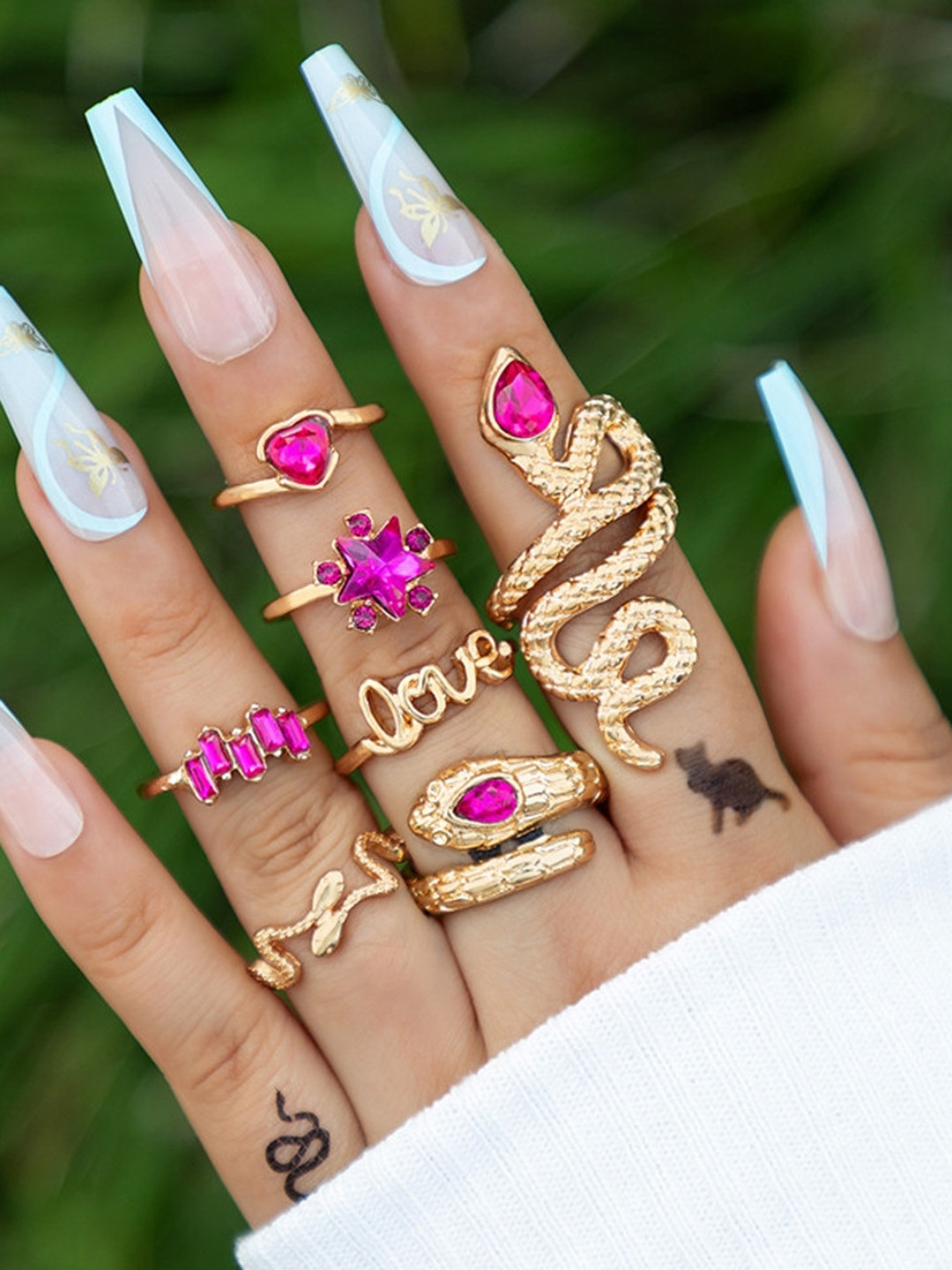 Arzonai Rings Steel Ring Set
