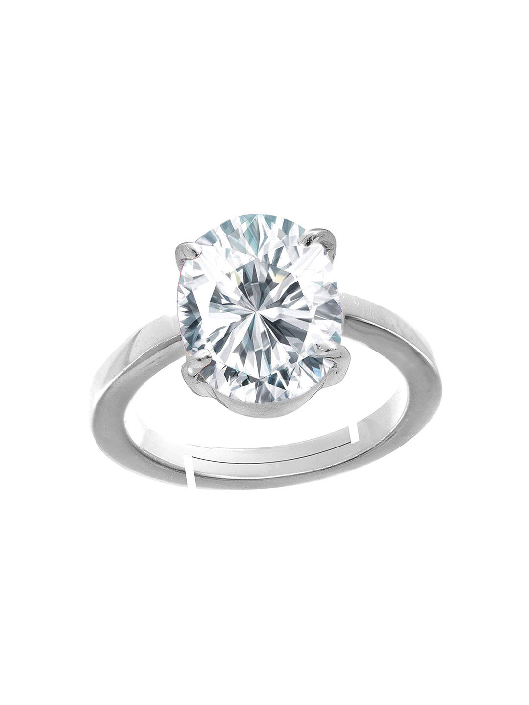 RRVGEM 3.00 KT Round Shape Cubic White Zircon American Ring