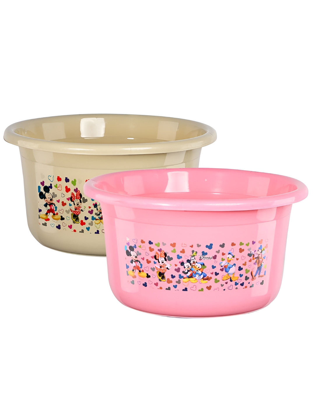Aura Set of 2 Pieces Beige & Pink Disney Printed Bath Tub 25L