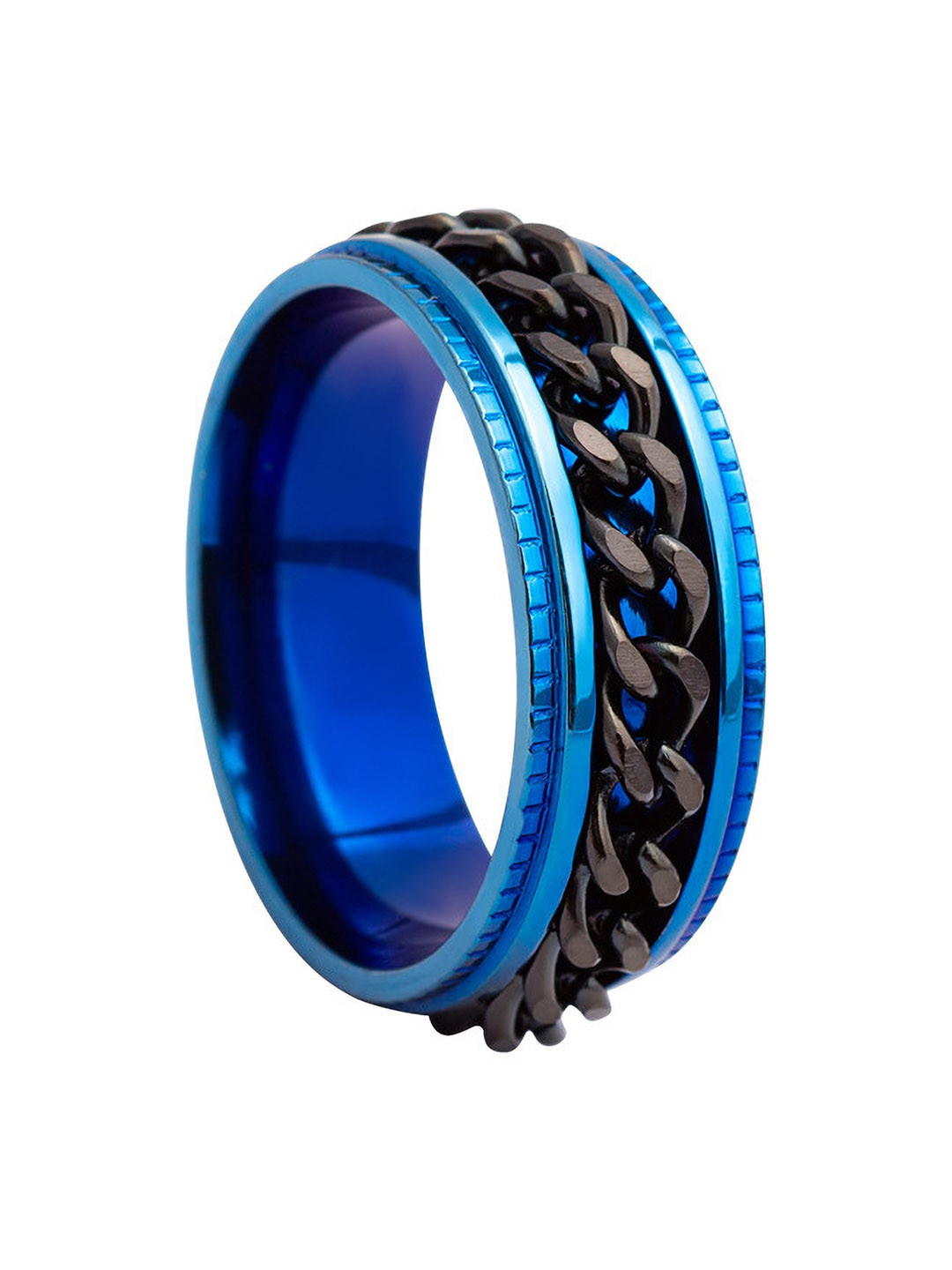 Arzonai Women Blue Stainless Steel Finger Ring