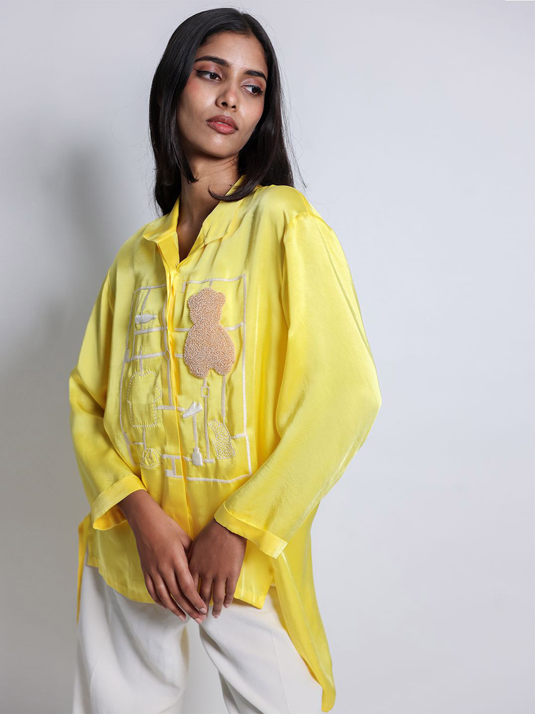 Arya Giri Bootee Graphic Embroidered Shirt