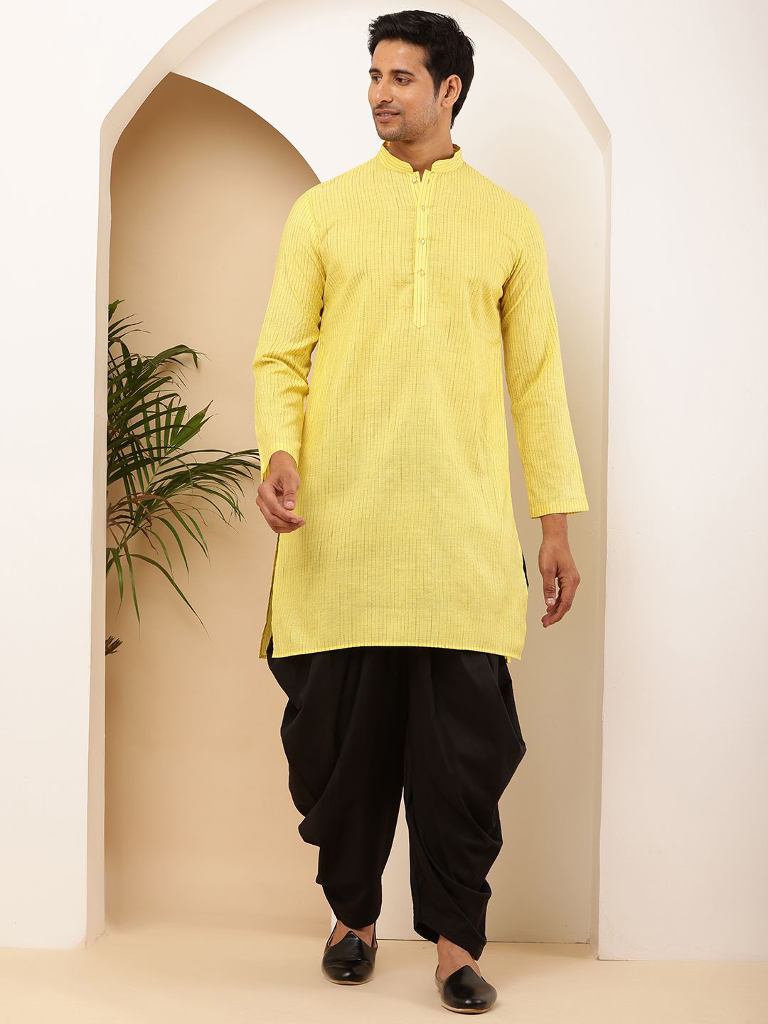 MULTI SHADES Men Striped Kurta with Dhoti Pant